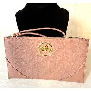 Juicy Couture Taffy Crown Fits Wristlet Pink with Gold Tone Accents NWOT